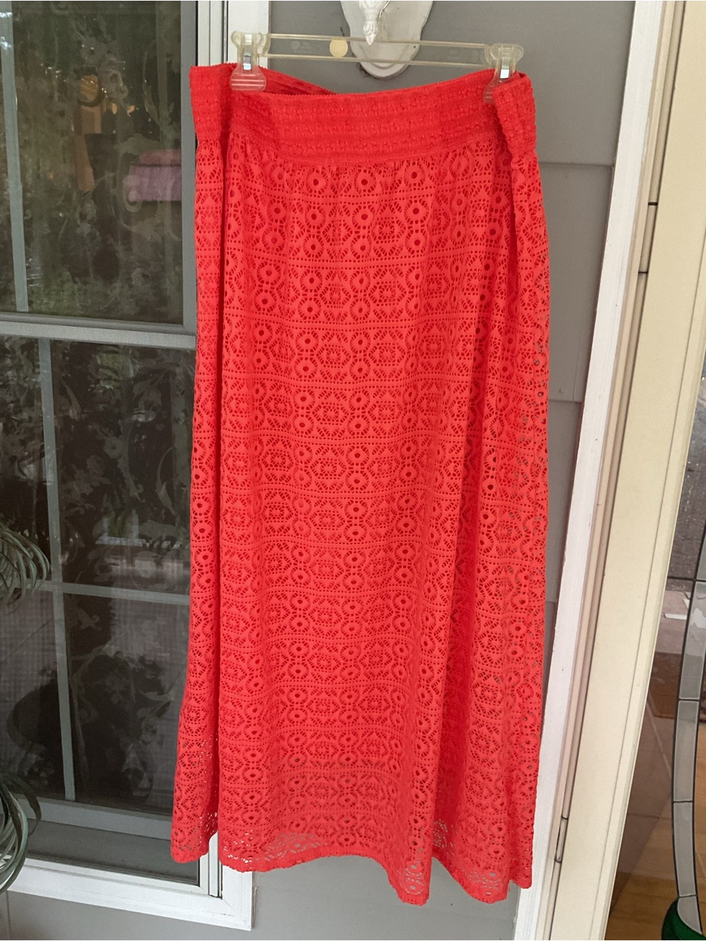 Me2Magic Skirt Womens XL Tangerine Crochet Lace Pull On Maxi Boho Festival